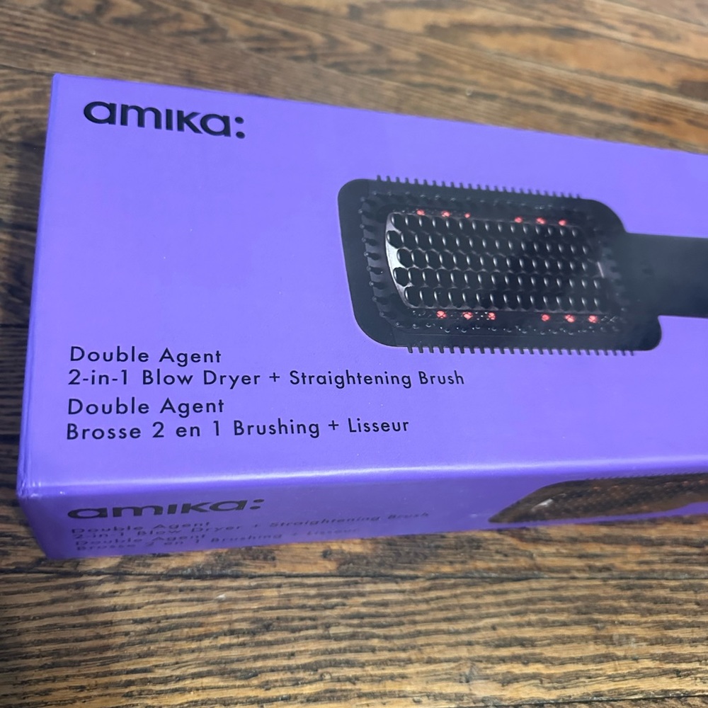 Amika hair straightening brush 2:1 blow dryer NEW